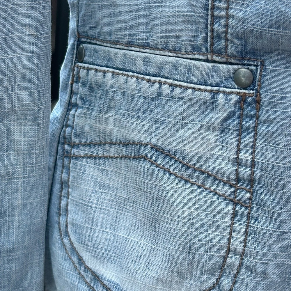Vintage Y2K Armani Exchange Denim Jacket‎ fitted blazer XS - Picture 7 of 8